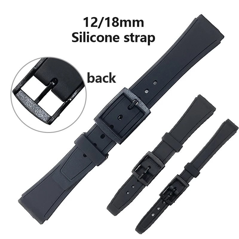 Cinturino In Silicone Impermeabile Per Casio F91W F84 F105/108 A158/A168 Ae1200/1300 Cinturino In Gomma 12/18Mm Accessori Per Cinturino Da Cintura
