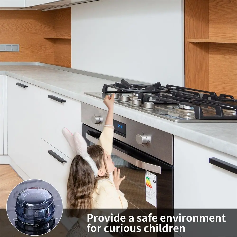 Gas Stove Knob Covers Baby Oven Lock Kitchen Safety Guards Child Proof Knob Covers Stove Top Protector with Self Adhesive Tape