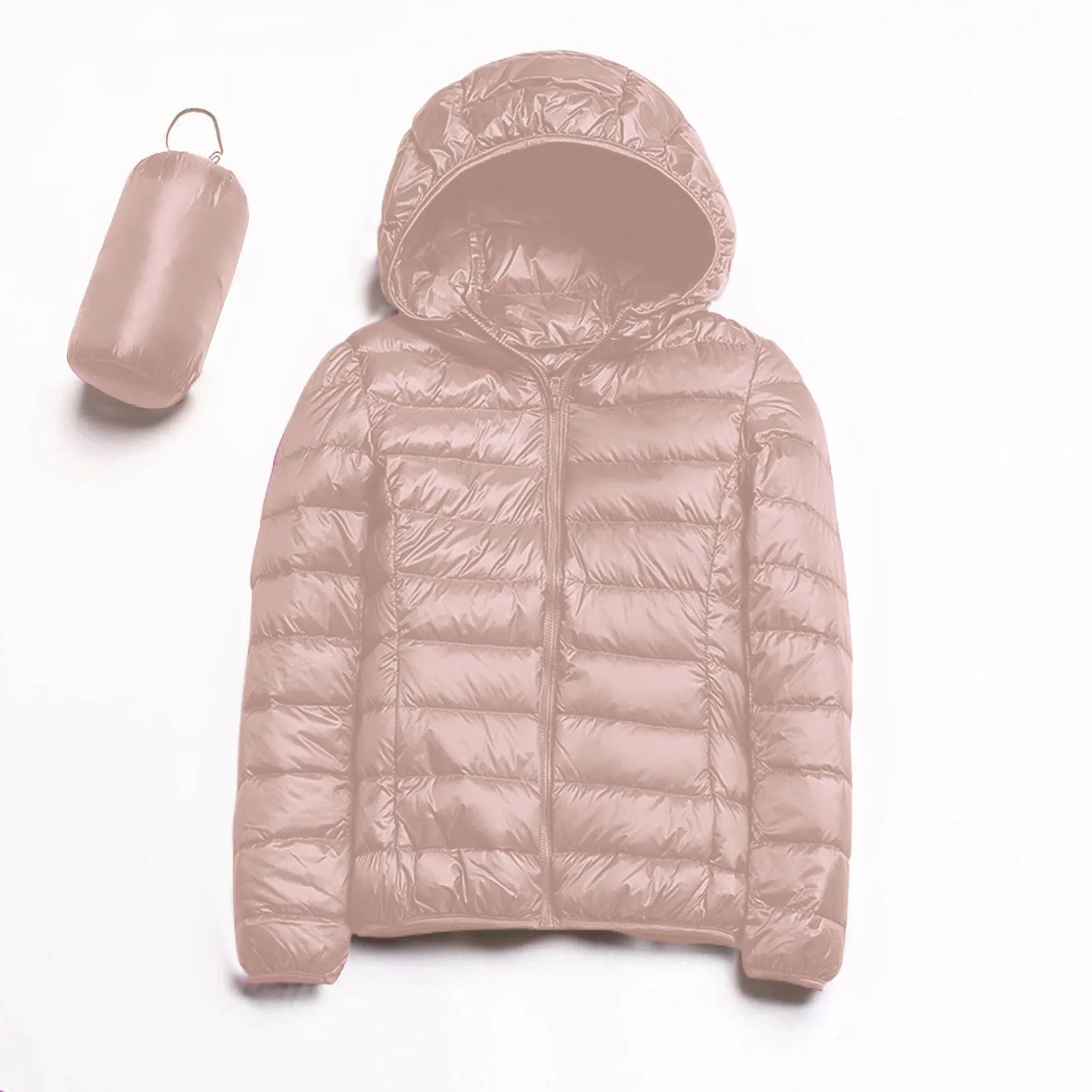 Women Lightweight Hooded down jacket Warm Windproof Winter Coat With Nylon Down Winter Slim Short Hooded Anorak Jacket Women