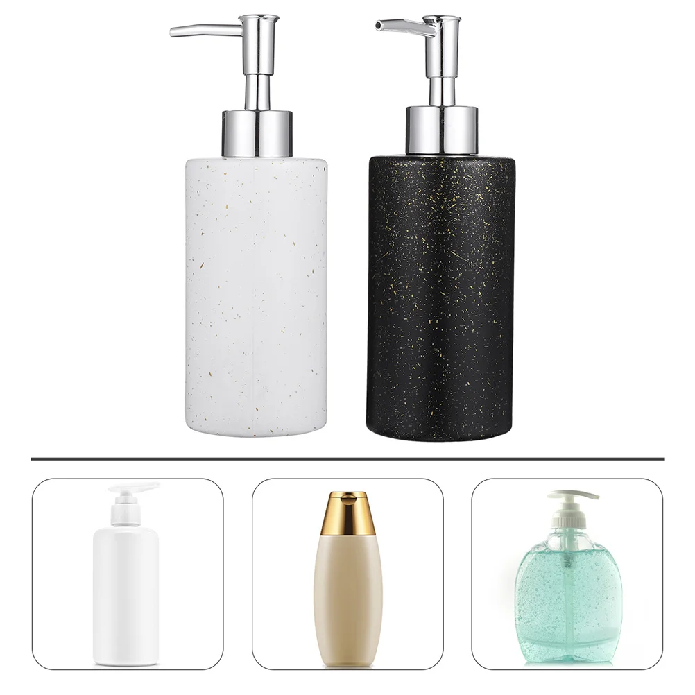 

2pcs Shampoo Press Pump Dispenser Lotion Dispenser Glass Bottle Soap Pump Dispensers