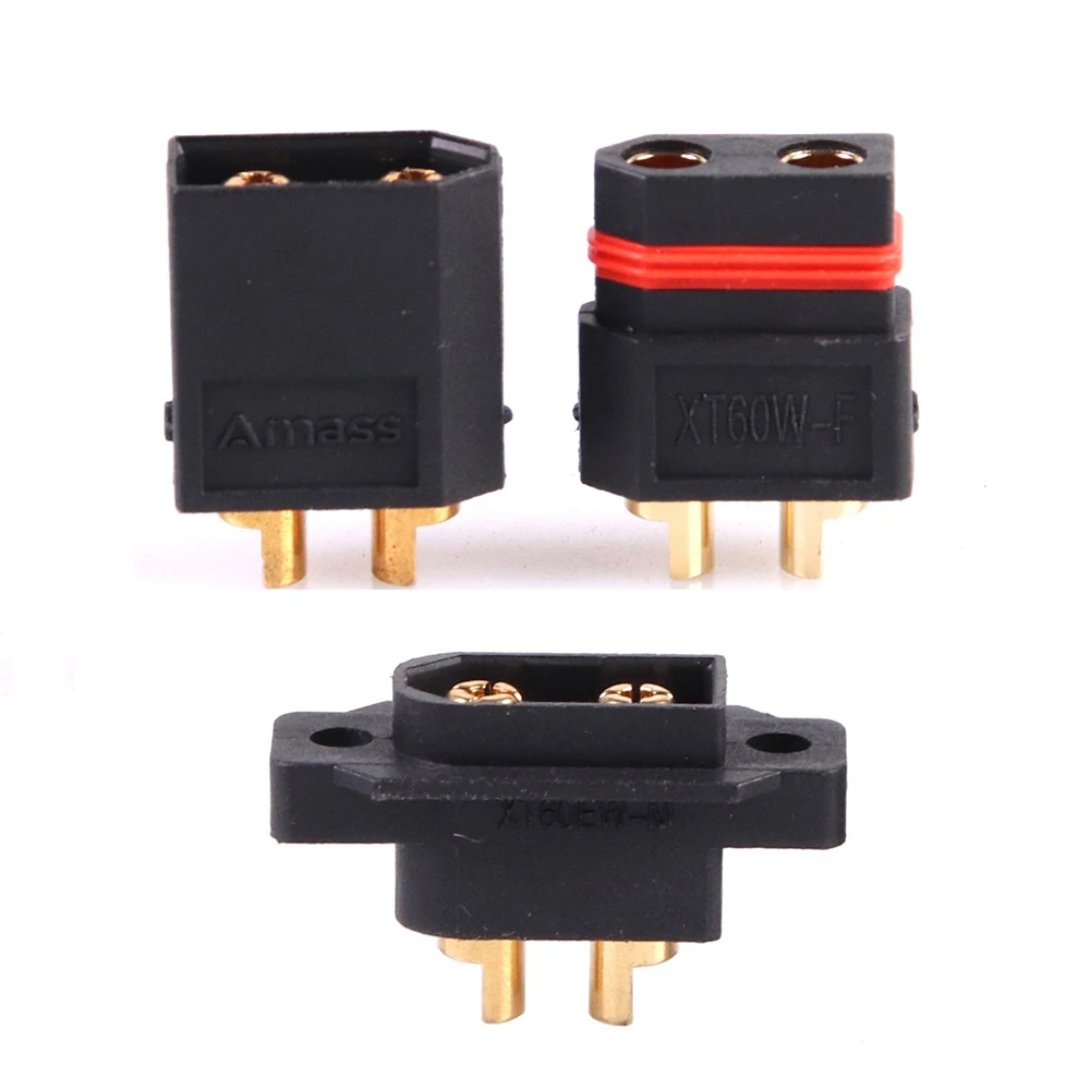 

10pcs Amass XT60 XT60W XT60EW Waterproof Plug Gold-Plated Bullet Connectors Male Female for RC Aircraft Drone Car Lipo Battery