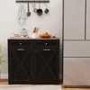 Tilt Out Trash Can Cabinet 9.25 Gallon, Kitchen Island with Power Outlet, 2 Drawers, Adjustable Shelves, Hidden Storage Garbage 2