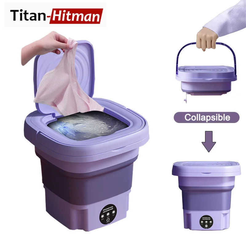 

8L Small Folding Washing Machine Can Be Dehydrated Portable Underwear Underwear and Socks Washing Machine UV Sterilizer