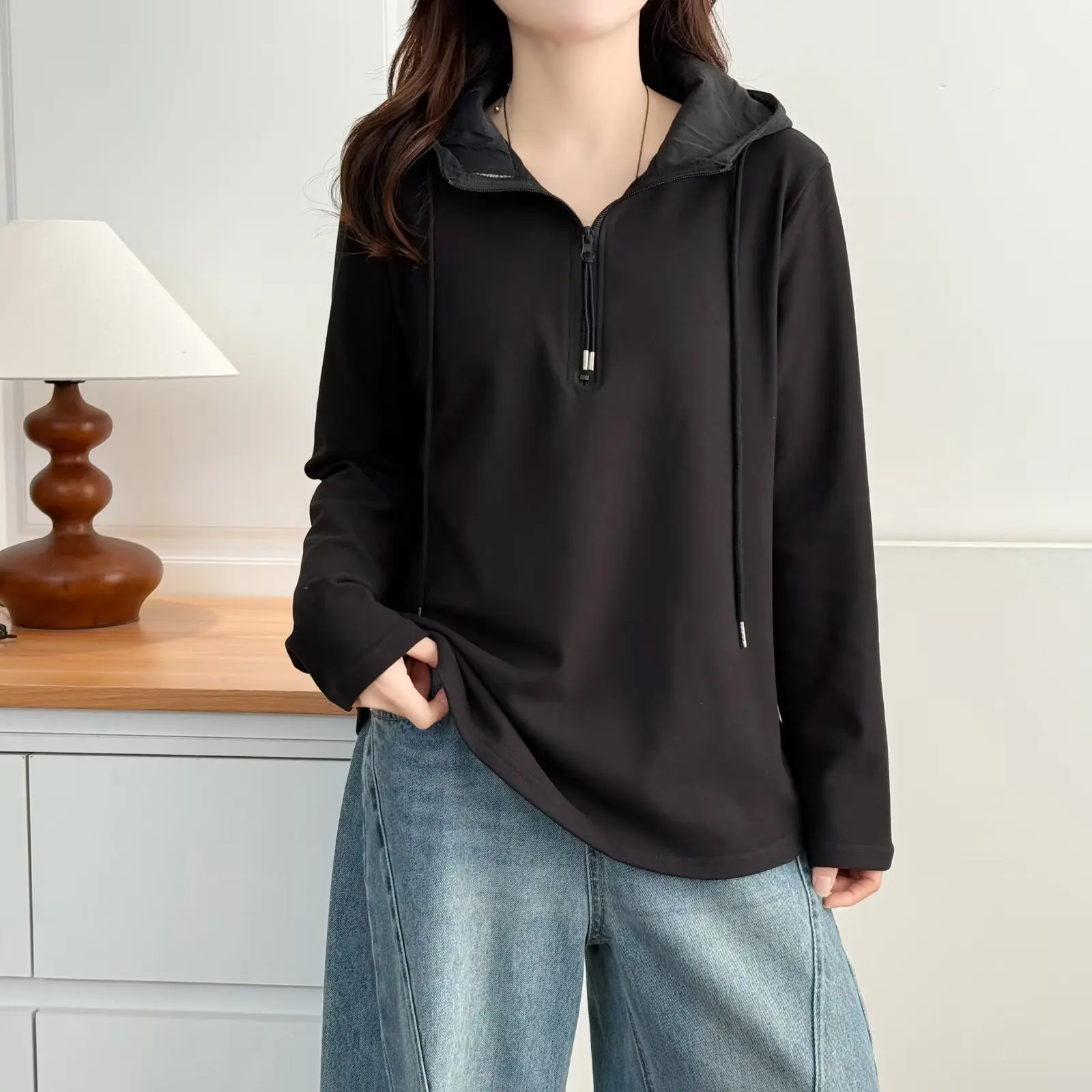 XXXXL Fashion Plus Size Woman Clothing Hoodies 2025 Autumn And Winter New Double Sided Fleece Warm Hooded Tops 9696