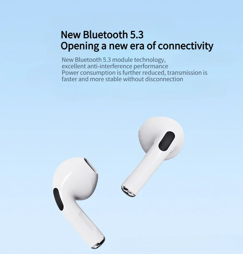 Wireless Earphones Bluetooth Headphones Noise Cancell Stereo Music Earbuds Touch Control Earbud With Microphone Pro 4 lanyard