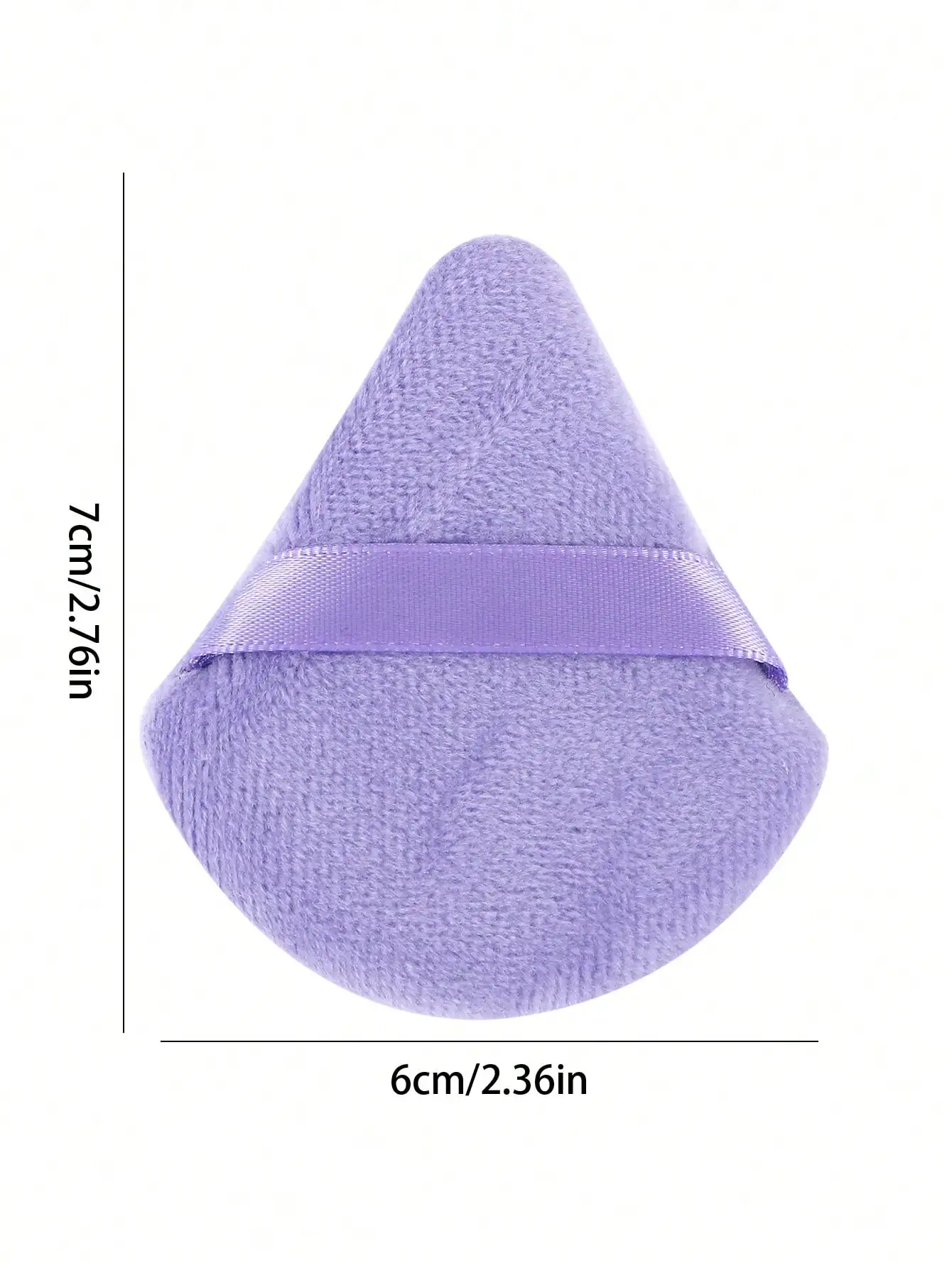 5pcs Purple Triangle Powder Puff Soft Short Pile Crystal Velvet Makeup Sponge, Absorb Powder Well Without Cakey Look