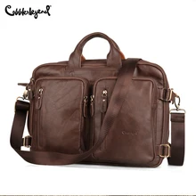 Cobbler Men's Bag Genuine Leather Men Briefcase for Laptop 14 Messenger Men's Leather Bag Business Portfolio for Document