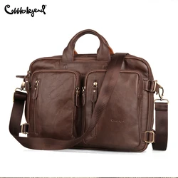 Cobbler Men's Bag Genuine Leather Men Briefcase for Laptop 14 Messenger Men's Leather Bag Business Portfolio for Document