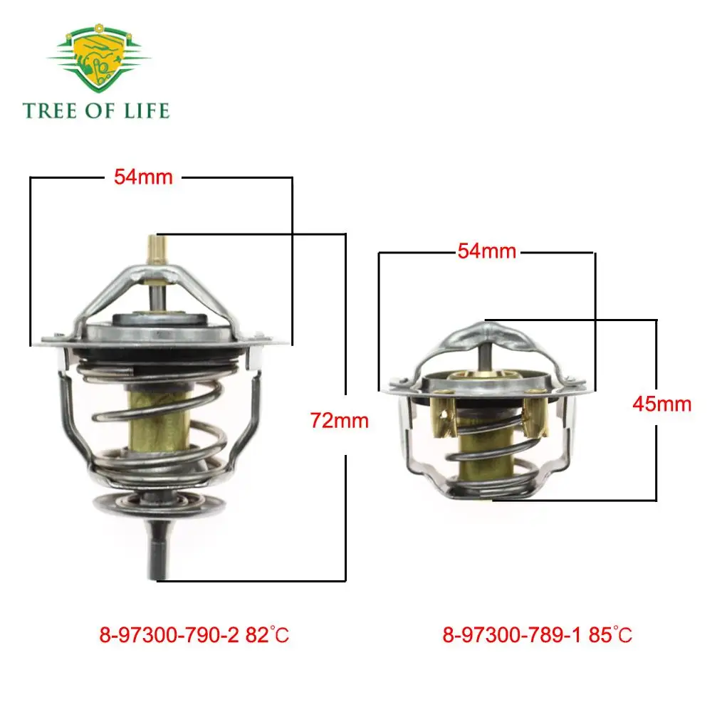 Engine coolant thermostat 1 Set Engine Coolant Thermostat For ISUZU NPR NKR NRR NQR 4HF1 4HG1 4HE1 4HK1 4.3L 4.8L 5.2L 1998-8973007891 8973007902