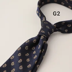 Luxury Silk Paisley Striped Necktie in Red and Navy (No.2)