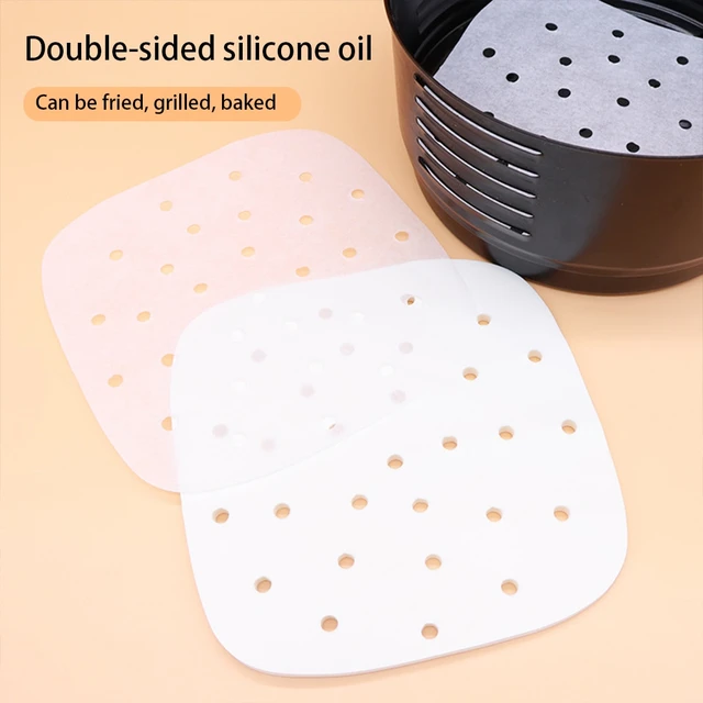 100Pcs Air Fryer Paper Special For Baking Kitchen Food Oil-proof Double- sided Silicone Oil Paper Steamer Pad Mat Non-Stick - AliExpress