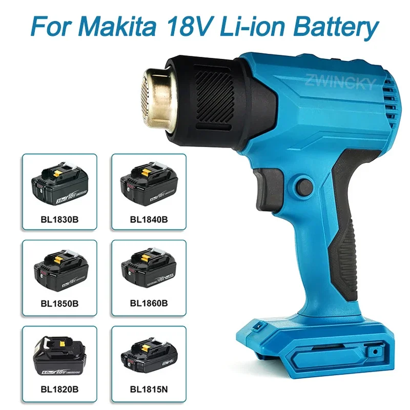 For Makita 18V Lithium Battery Cordless Heat Gun Portable Electric Hot Air Gun With 4 Nozzles Home Handheld Fast Heating Tools 6