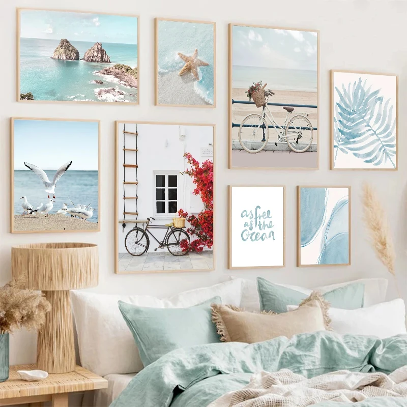 

Starfish Seagull Ocean Canvas Island Seaside Town Beach Print Painting Living Room Picture Home Decor NordicPoster Sea Wall Art