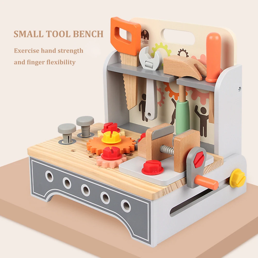 Wooden Tool Bench For Kids Wooden Tools Set STEM Pretend Play Construction Educational Toy Birthday Gifts For Boys Girls