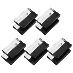 Set of 10 Clear Plastic Audio Cassette Storage Cases (Black)