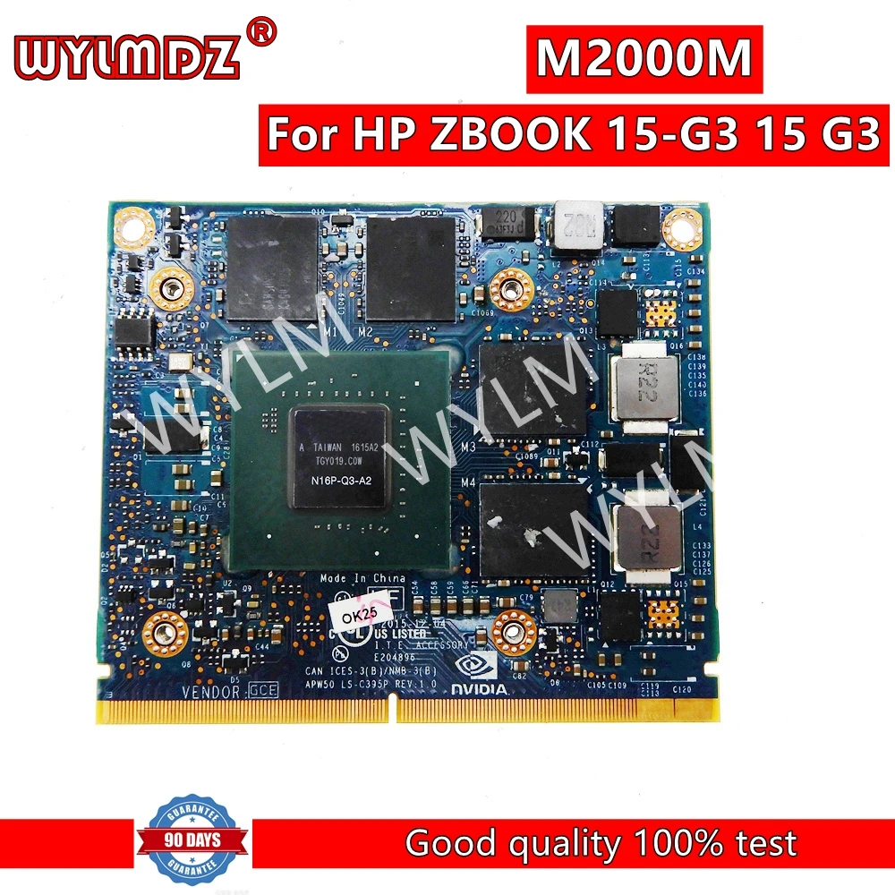 

LS-C395P Video Graphics Card For HP ZBOOK 15-G3 15 G3 Nvidia Quadro M1000M Video Graphics Card N16P-Q3-A2