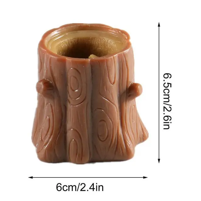 Funny Squeeze Toys Tree Stump Evil Squirrel Cup Decompression Telescopic Head Spoof Toy Stress Relief Finger Toy For Kids Adults 4