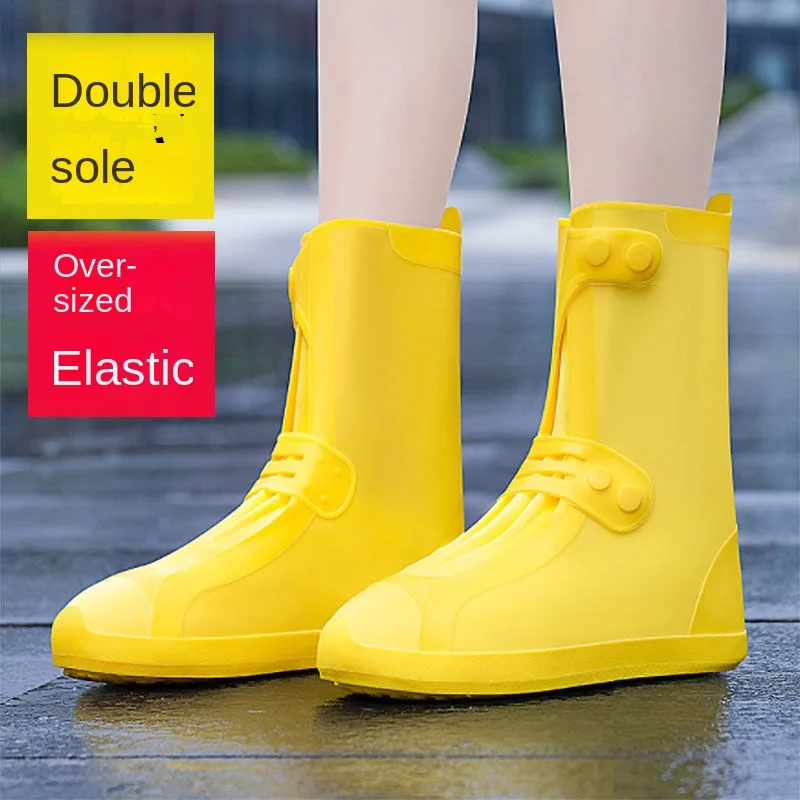 RainShoesMenWomenWaterproofRainBootsCoverSnowAntiSkidThick