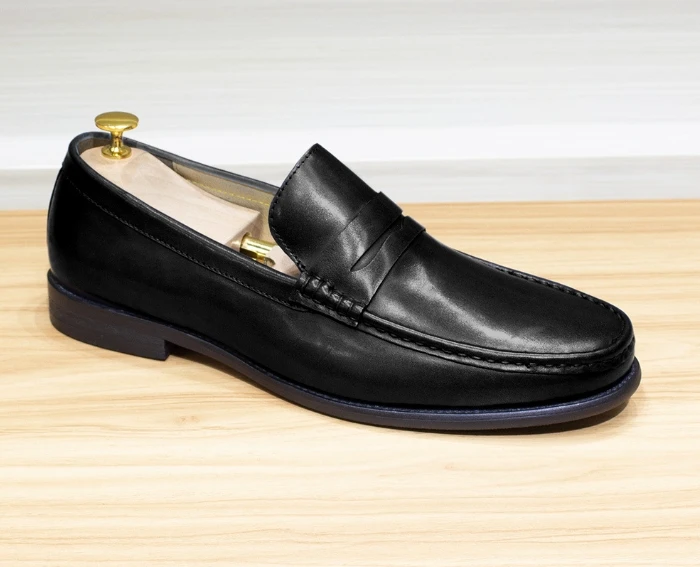 High Quality Casual Shoes Designer Loafers Men Retro Elegant Handmade Sewing Shoe Daily Wear Color Blue Comfotable