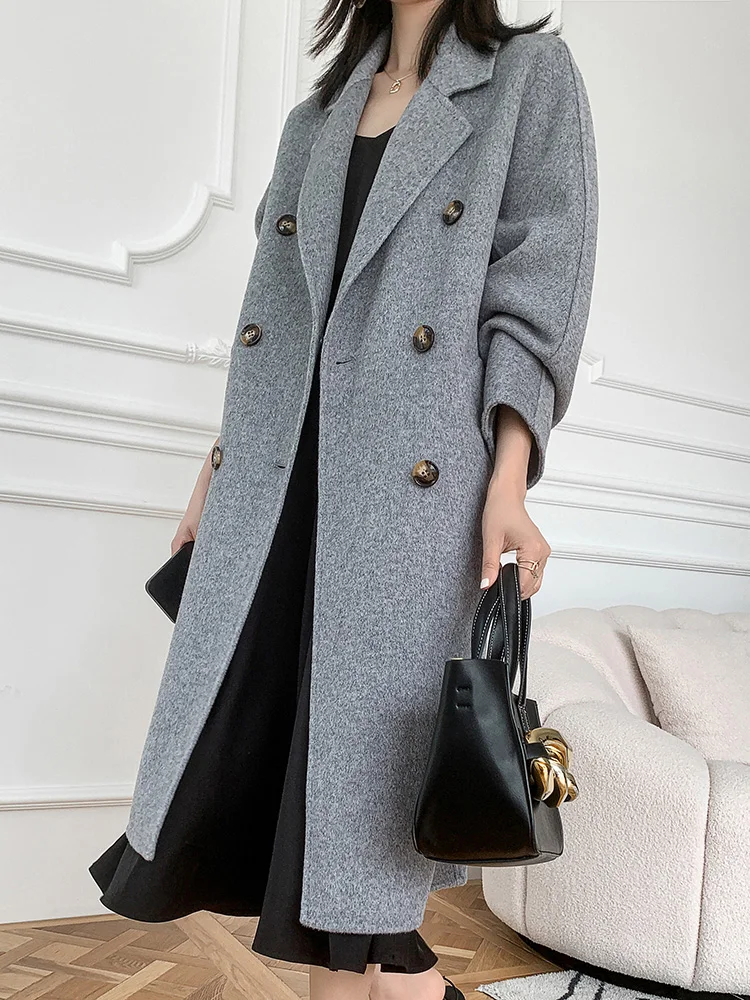 Fashion Trendy Women's Coat 100% Pure Australian Wool Coat Solid Color Autumn and Winter Double-Sided Woolen Women's Clothing thicken australian woolen painting felt pad chinese brush calligraphie traditional painting felt soft table pads peinture feutre