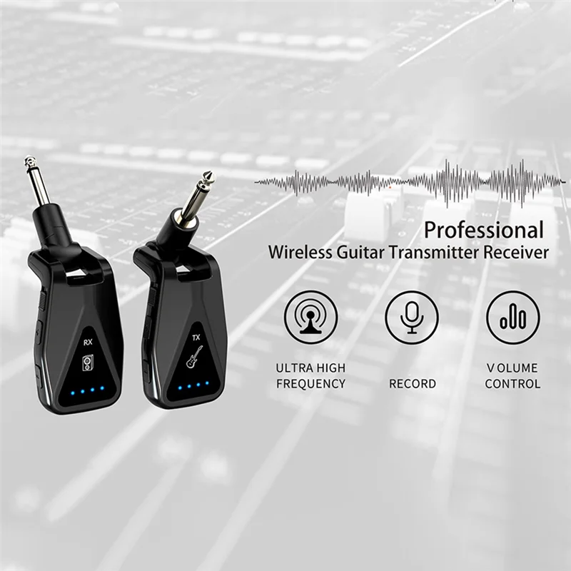 Hot Sale UHF Guitar Microphone System Wireless Guitar Transmitter Receiver For Electric Plug And Play For Studio