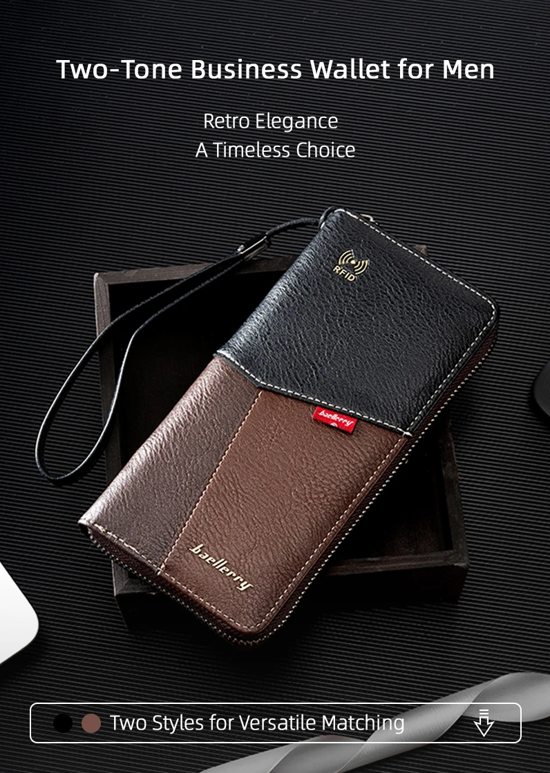 Neue Große Kapazität Männer RFID Geldbörsen Handtaschen Karte Halter Zipper Männlichen Geldbörsen Hohe Qualität Telefon Tasche Männer Geld Clips – Detail 1