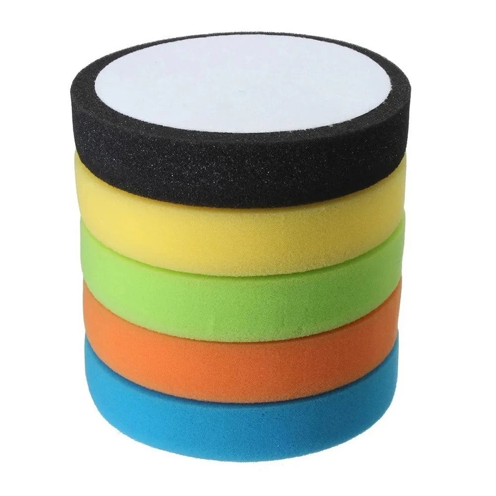 

5 Pcs Polishing Foam Pad 5inch/6inch Buffing Sponge Disc Round Flat For Car Polishing Cleaning Tools Accessories