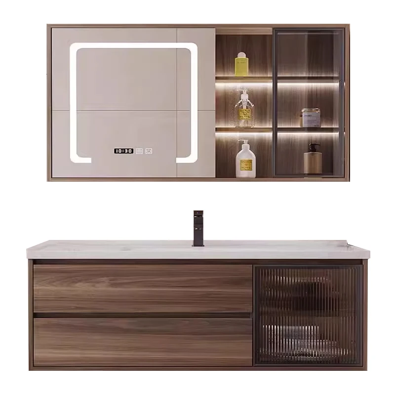 Bathroom Cabinet Ceramic Integrated Basin Combination Smart Mirror Cabinet Toilet Hand Wash Face Wash Table Bathroom