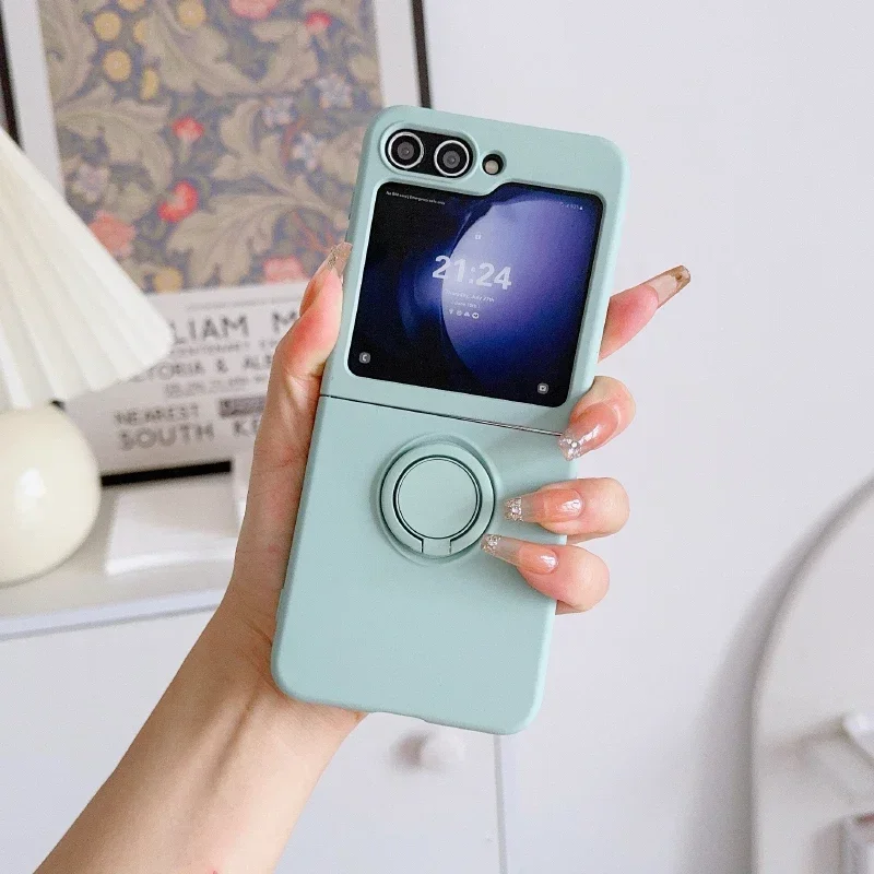 Elegant Rotating Ring Bracket Soft Silicone Phone Case - Shockproof Protector Cover