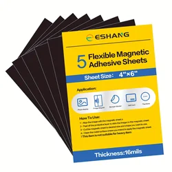 Flexible Self - Adhesive Magnetic Sheets - 16Mil Thickness, 5 - Pack (4 x 6 Inches) (4 x 6 Inches 5pcs)