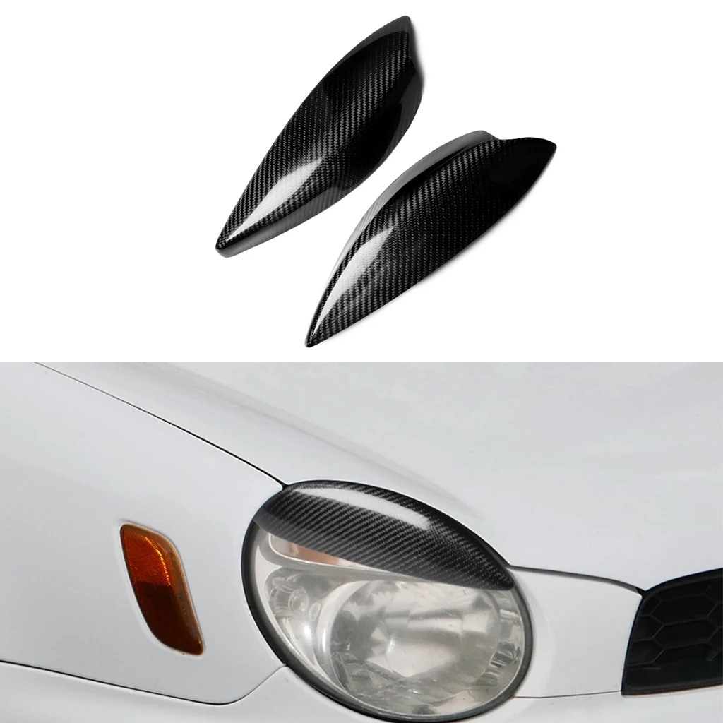 

1pair Real Carbon Fiber Car Headlights Eyebrow Eyelids Trim Cover For Subaru Impreza WRX STI 2002 2003 Lamp Hoods Car Stickers