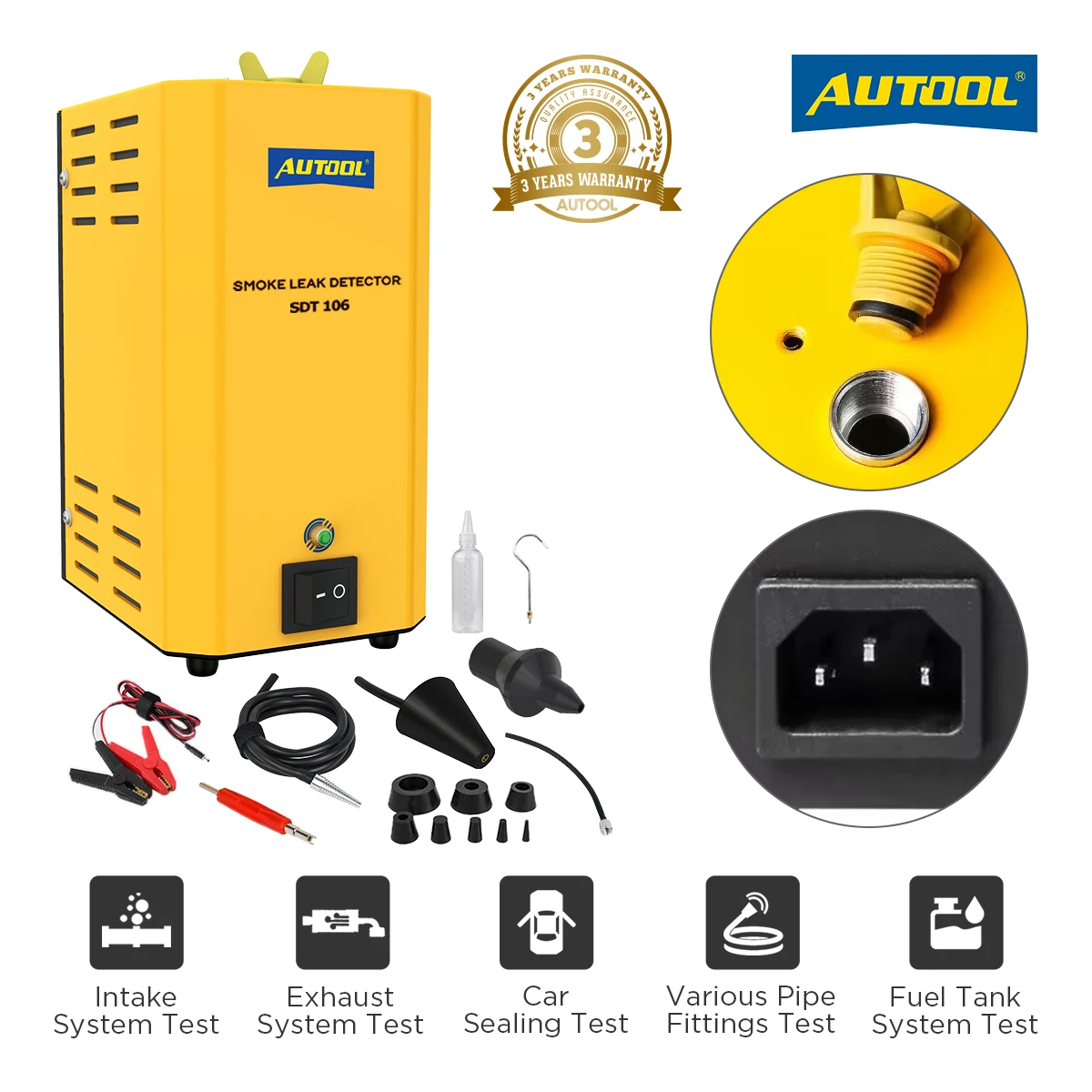 

AUTOOL SDT106 EVAP автомобильный генератор дыма тестер утечки труб детектор утечки газа универсальный для мотоцикла/автомобиля/грузовика