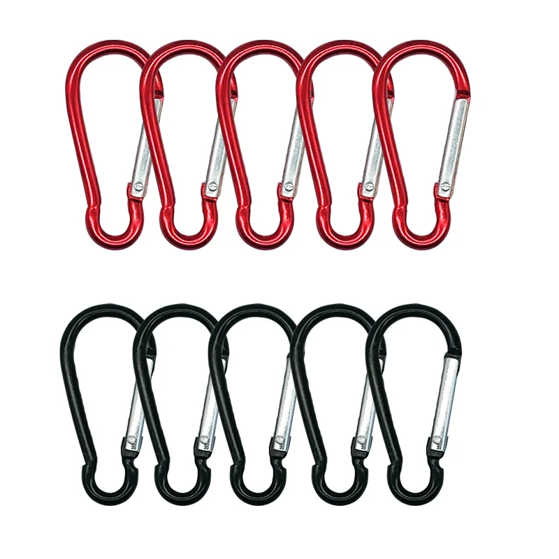 1-15PCS Frühling Verschluss Haken Aluminium Legierung Karabiner Frühling Snap Clip Haken Keychain Klettern Karabiner Für Schlüssel Camping werkzeuge