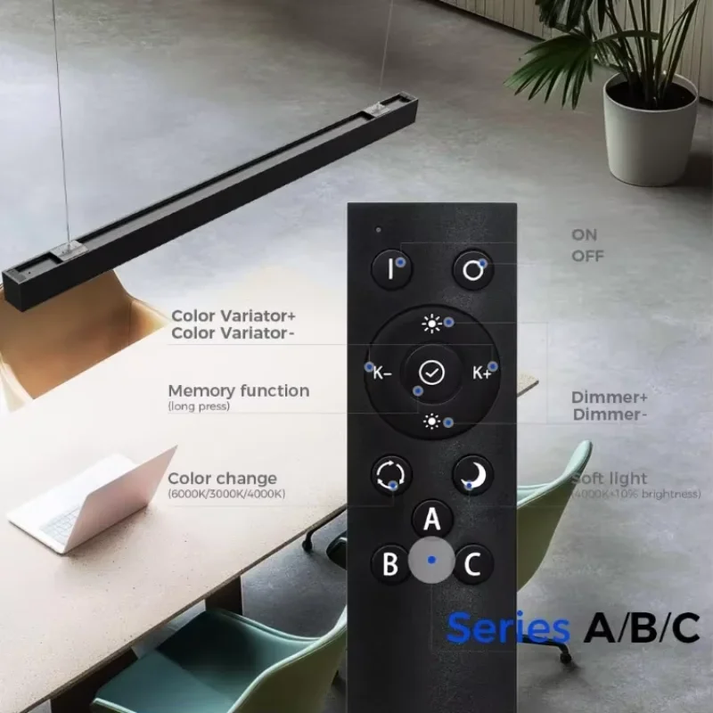 Remote Control LED Linear Light Fixture 4FT