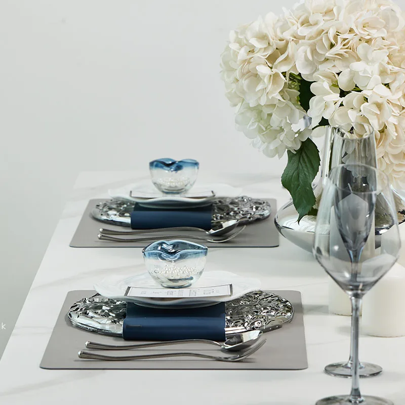 Light Luxury Model Room Tableware Decoration Soft Decoration Exhibition Hall Room Table Set Table Full Set Plate