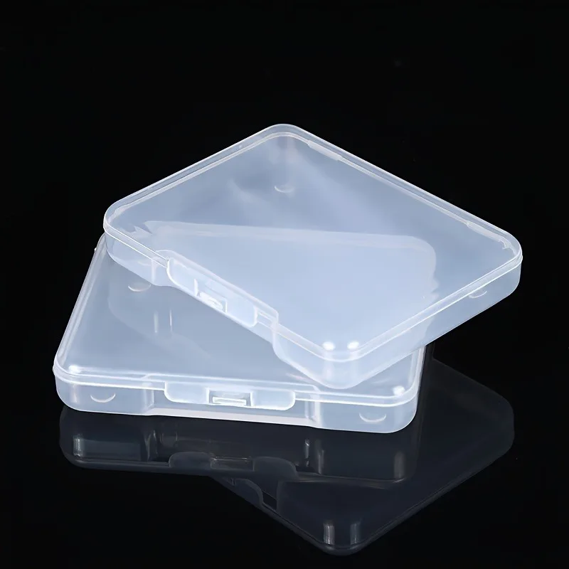 10pcs Transparent Rectangular Plastic Storage Boxes with Flip-Top Lids - Durable PP Material, Ideal for Organizing Small Items