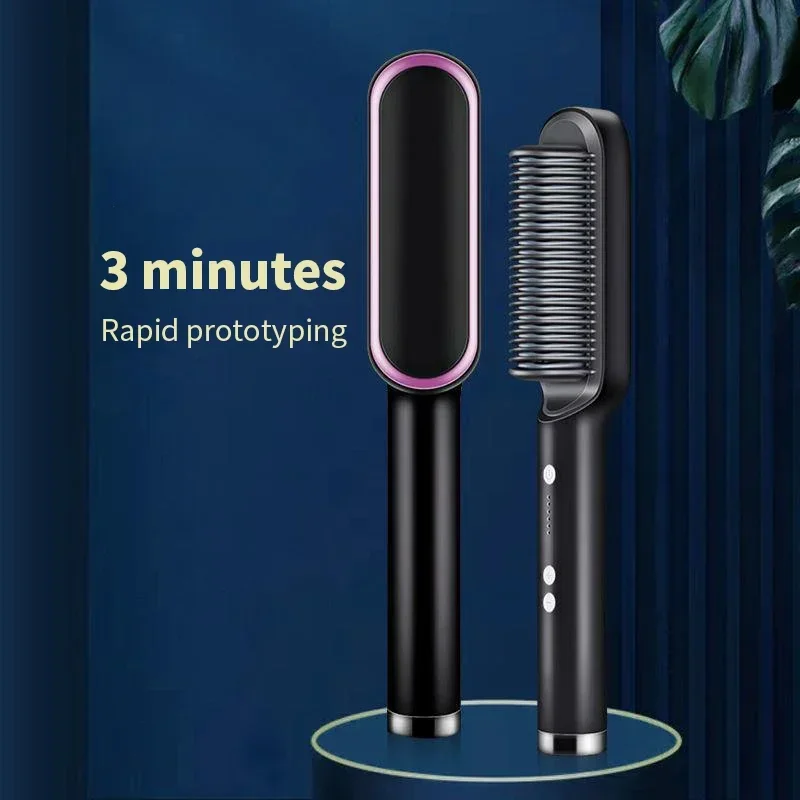 New Hair Straightener Brush Electric Hair LCD Hot Brushes Hot Comb Straightener For Hair Beard Curler Flat Iron Heating 5