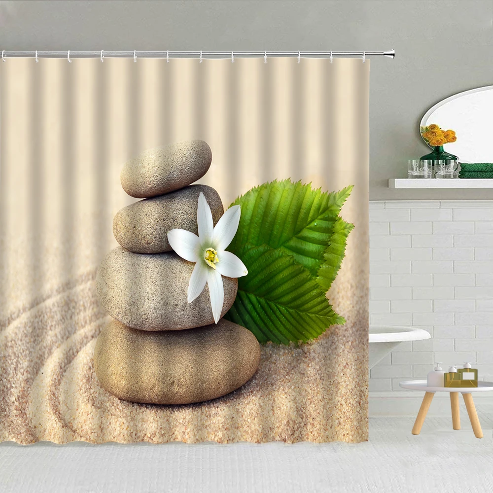 

Desert Zen Stone Lotus Starfish ракушка для душа занавеска Frabic Высокое Качество Товары для ванной комнаты с крючками тканевая занавеска s Моющаяся