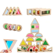 

24Pcs Kids Montessori Wooden Toys Sensory Rainbow Blocks Acrylic Blocks Montessori Buliding Blocks Creative Educational Toys