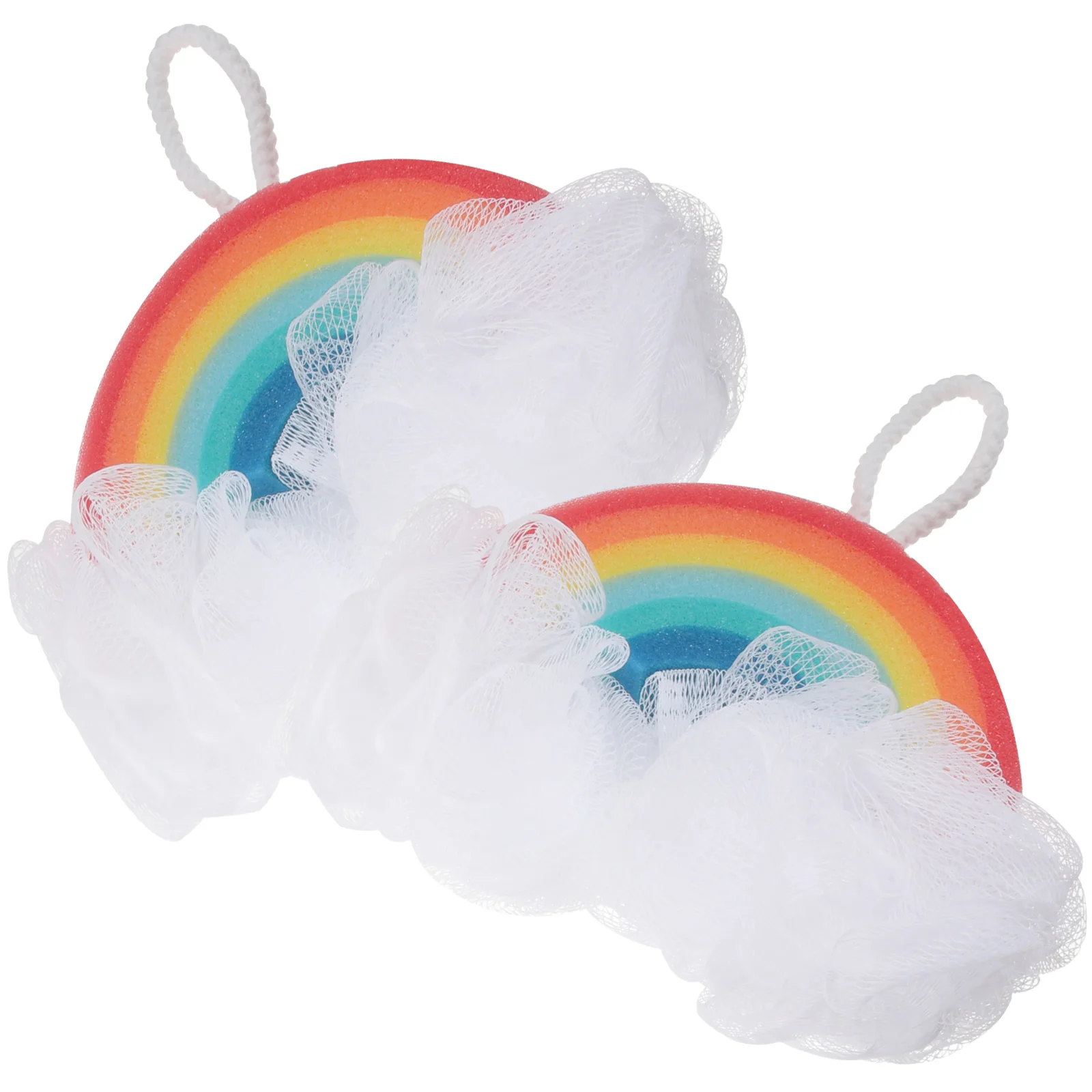 

2 Pcs Rainbow Bath Sponge Kids Body Wash Soft Bathing Tools Toddler Sponges Scrubbers