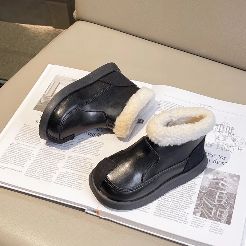 Girls Quilted Ankle Boots Winter Warm Non Slip School Boots