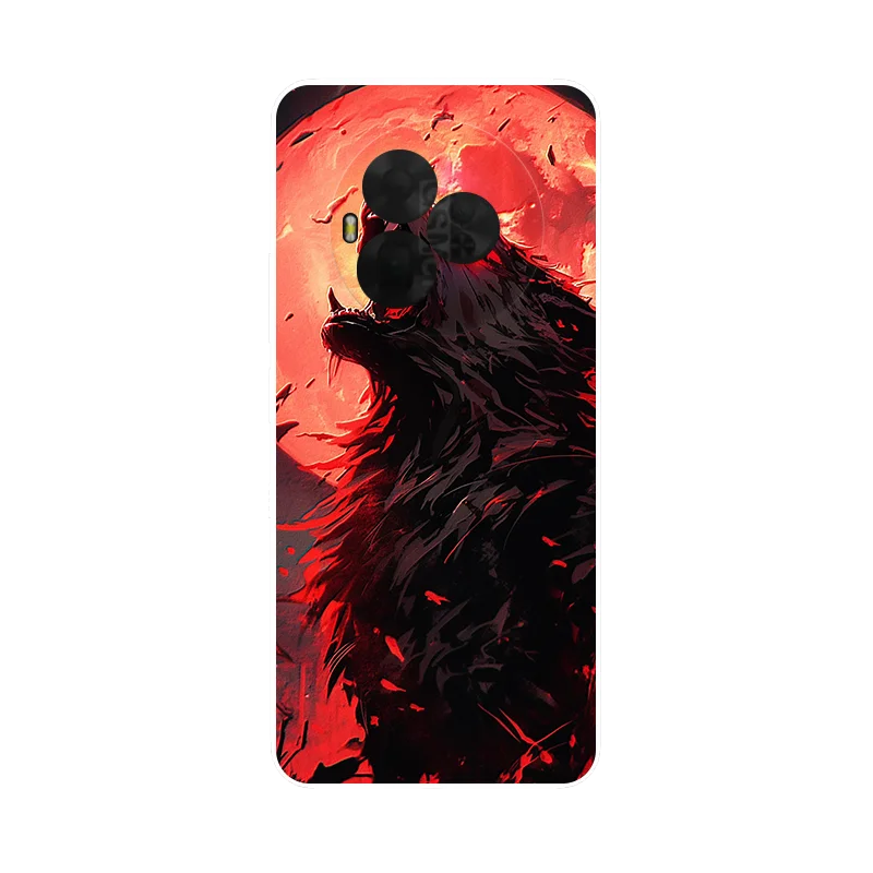 Flower Wolf Silicone Phone Cover - Soft TPU Shockproof Bumper