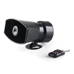 Wireless 12V 130dB Electronic Siren Horn with 7 Alarm Sounds (Black controller)