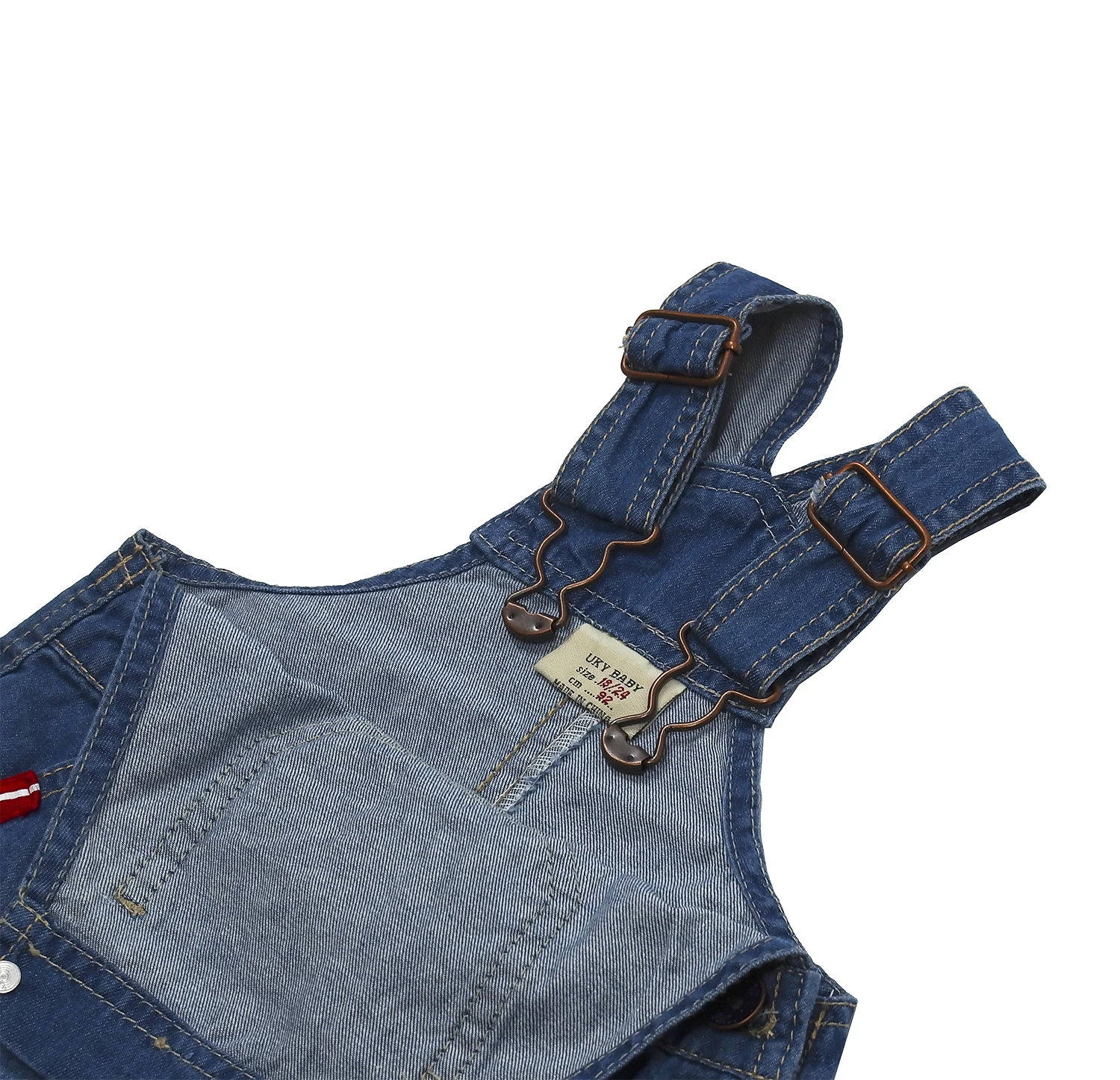 Kidscool Space Baby & Little Boys Big Bib Pocket Letter Webbing Raw Edge Ripped Fashoin Denim Shortalls