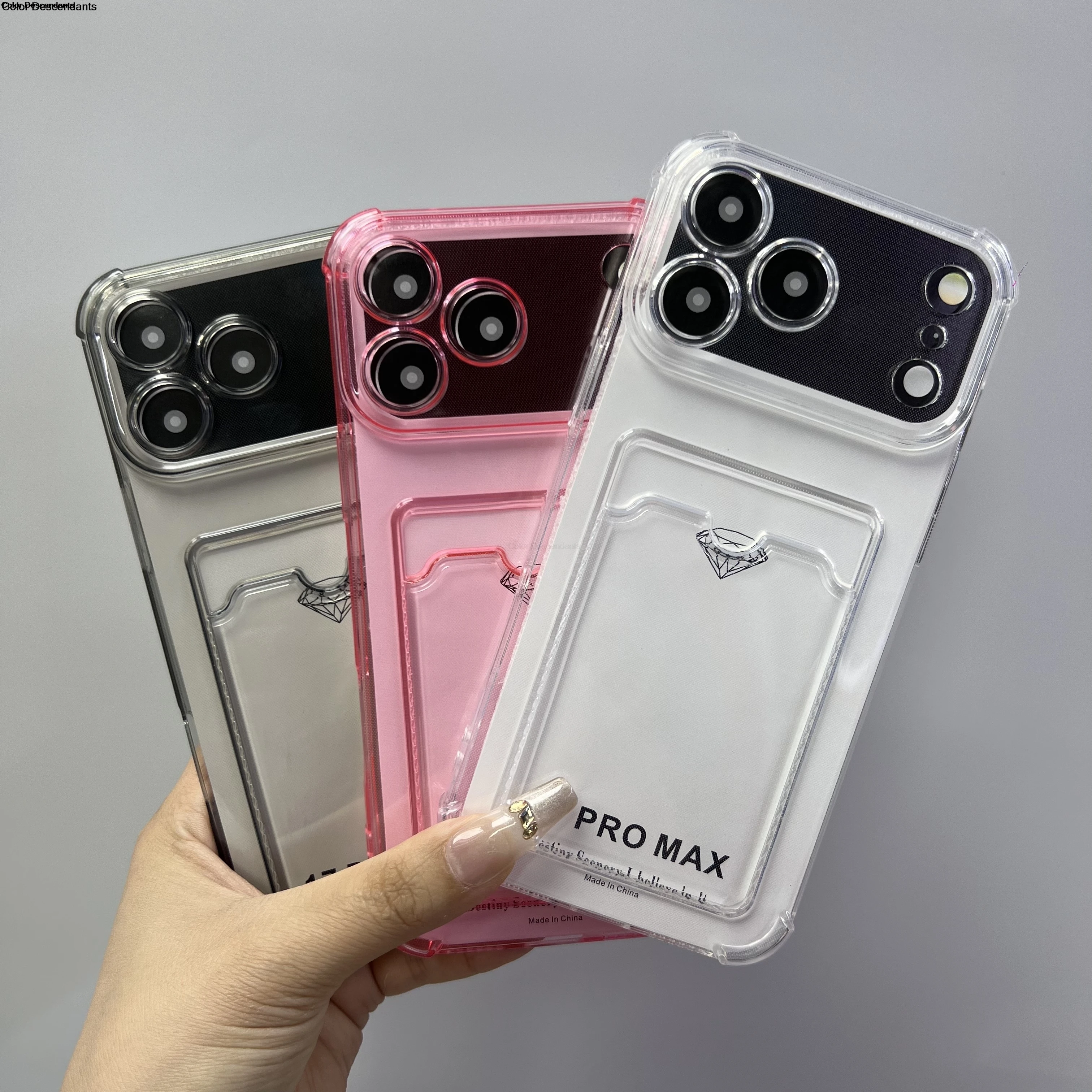 Shockproof Transparent Card Slot Phone Case with Soft Cover