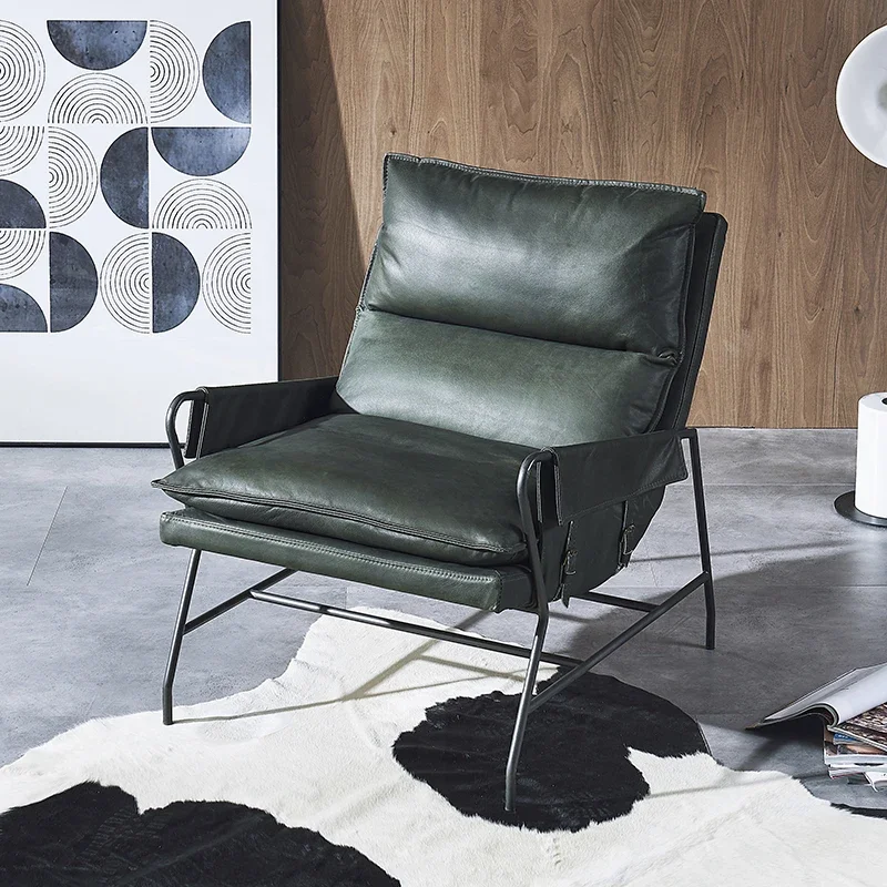 

Relax Simple Leather Sofa Single Comfortable Ergonomic Lazy Sofa Armchair Designer Juego De Muebles Para Sala Modernos Furniture