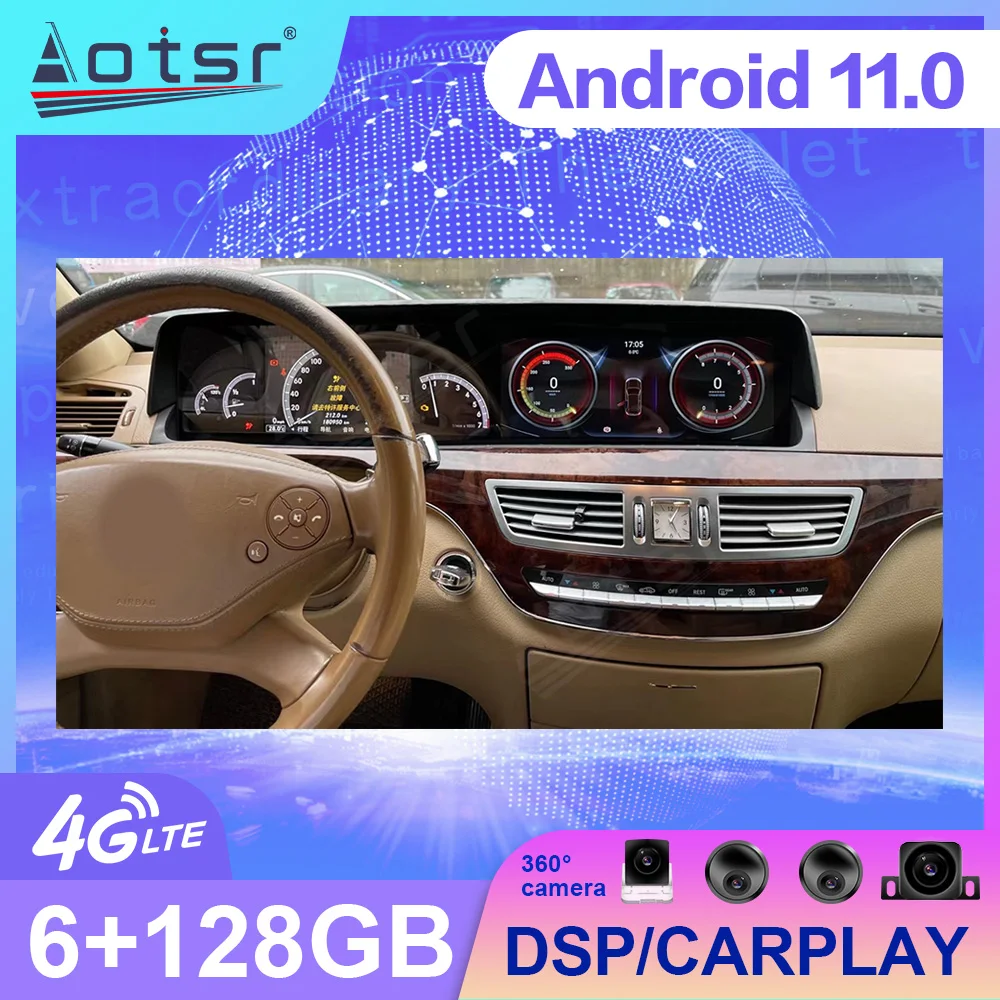 

Android 11 для Mercedes Benz S-Class W221 W216 CL 2005 - 2013 Автомобильный GPS навигатор Авто Радио стерео Мультимедийный Плеер головное устройство