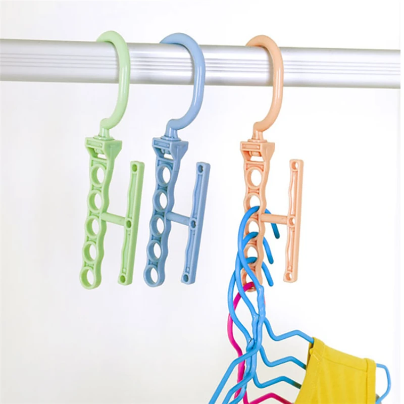 

5 Holes Rotary Hanger with Handle Closet Sorting Drying Hanger Useful Space Saver Wonder Clothes Organizer Bags Belts Ties Hook