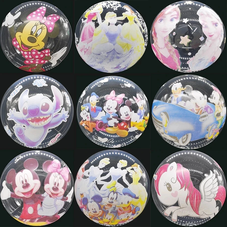 Palloncino Trasparente Bobo Bubble Da 20 Pollici Trasparente Mickey Minnie Spider Man Princess Unicorn Globos Birthday Party Decor Baby Shower
