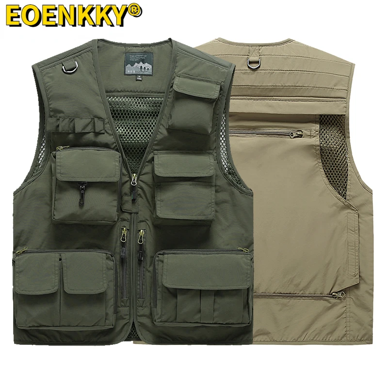 7XL 14 Pockets Summer Camping Tactical Hiking Fishing Vest Man Photographer  Waistcoat Mesh Cargo Sleeveless Jacket Tool Vest - AliExpress